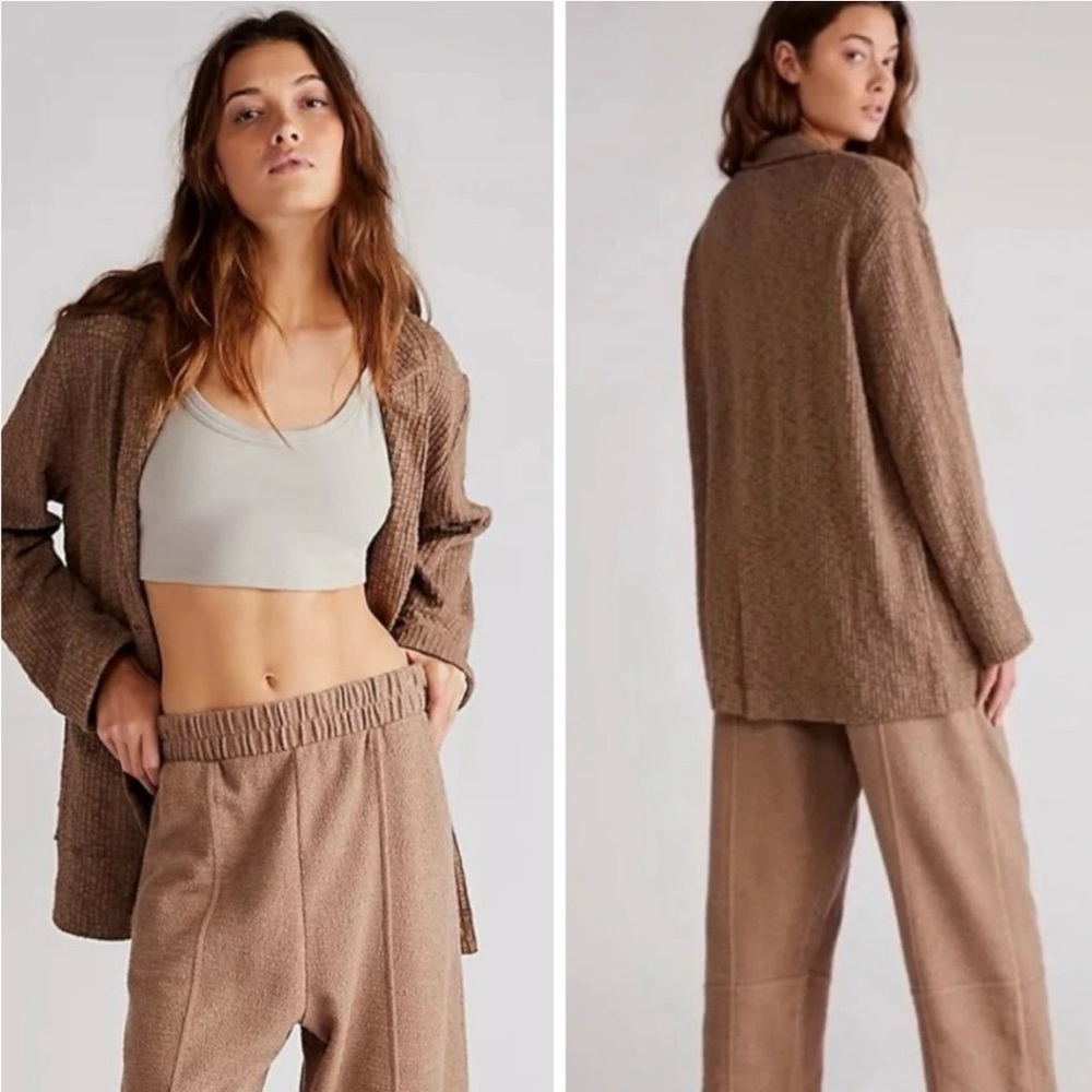 Free People Reign Textured Oversized Blazer